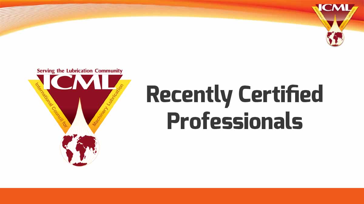 ICML Recently Certified Professionals