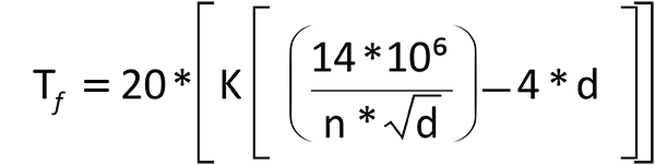 Figure 7.  The Modified Relubrication Frequency Formula.