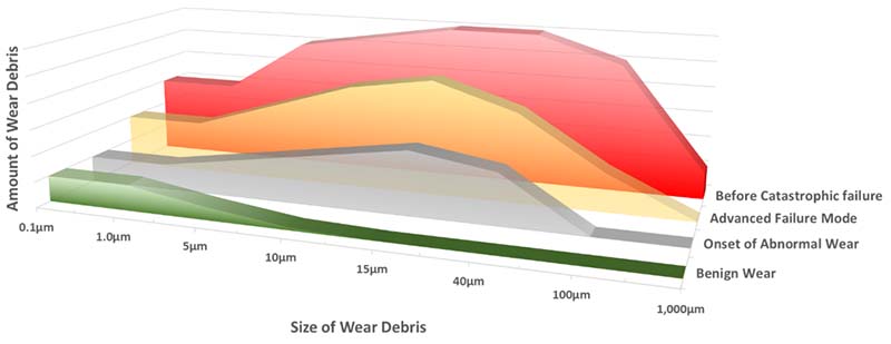 Size versus amount of wear debris