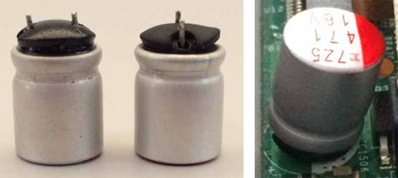 Figure 2: Incompatibility may show up in the swelling of EPDM sealing and bending of terminal leads