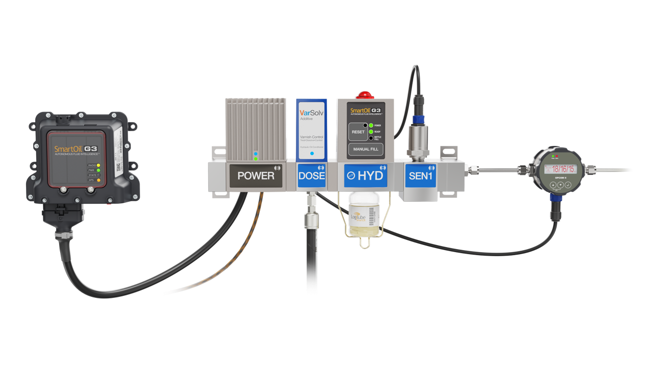 SmartOil G3 Adaptive Dosing system for hydraulic oil.
