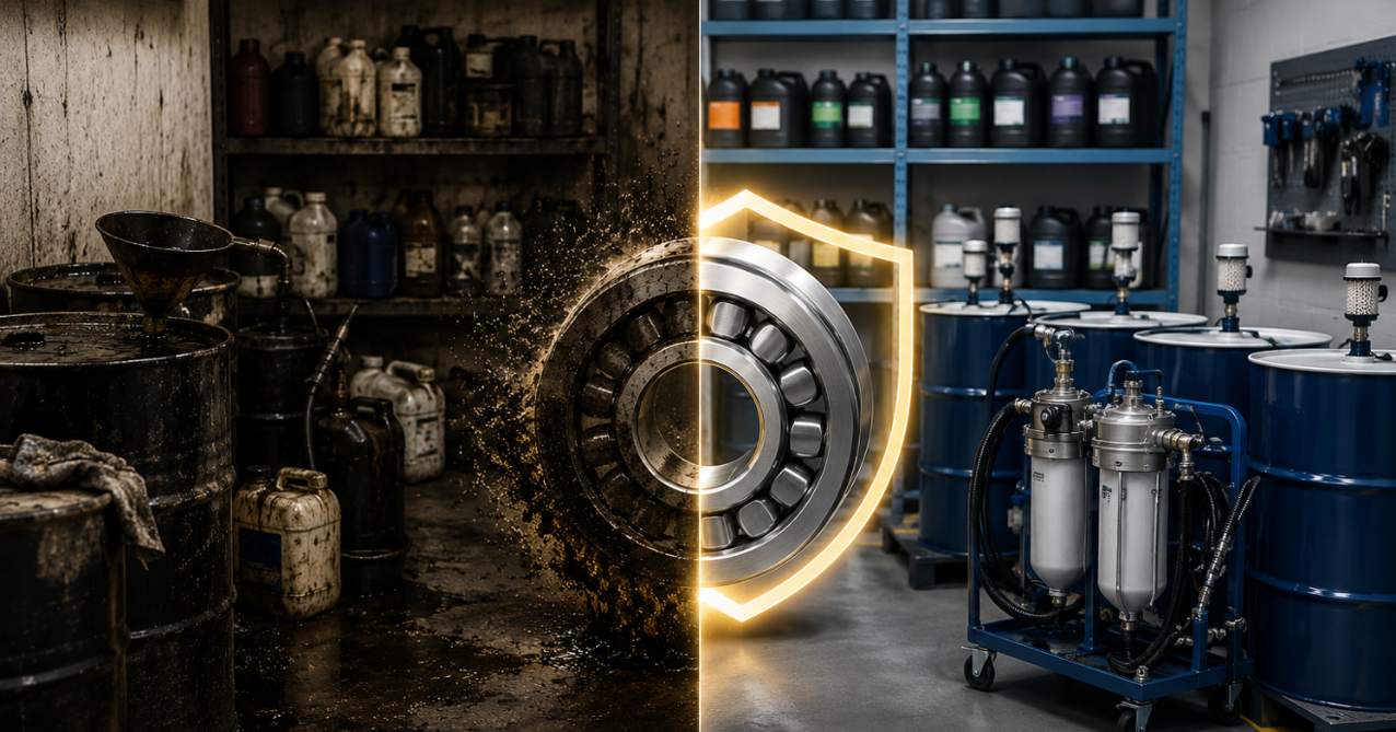 A well-organized lube room acting as a reliability control center.